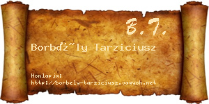 Borbély Tarziciusz névjegykártya