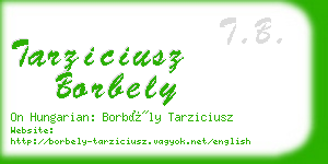 tarziciusz borbely business card